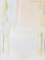 Una lettera rosa e una lettera celeste, 1994, cm 77x56, carta
