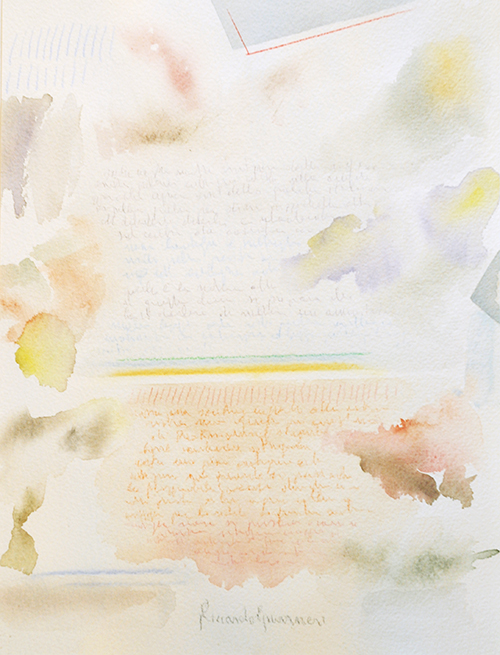 Rosa e celeste nello spazio, 1994, cm 77x56, carta